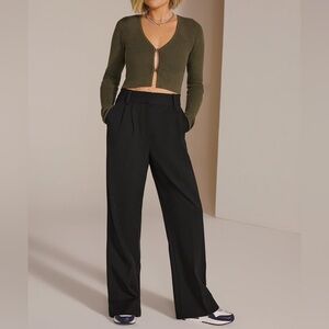 Favorite Daughter Black Wide-Leg Trousers